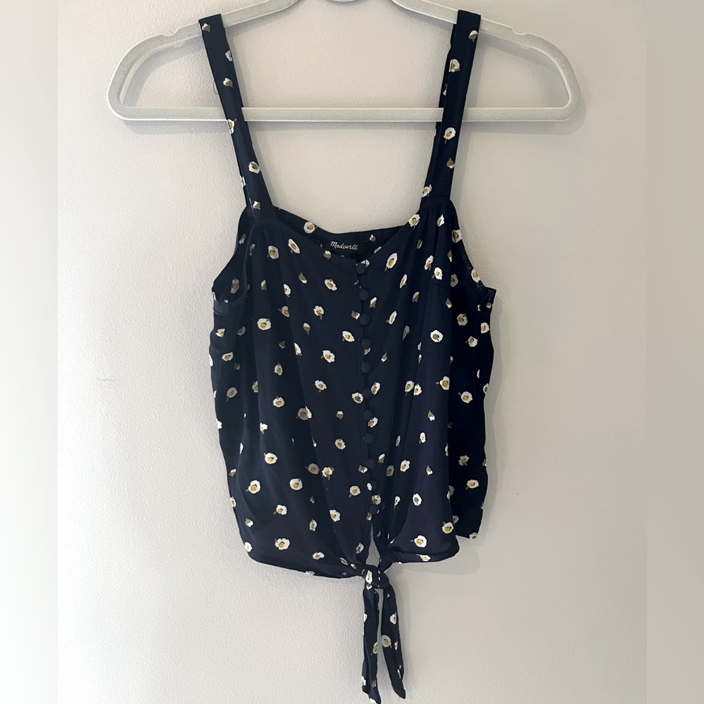 Madewell floral print satin tank